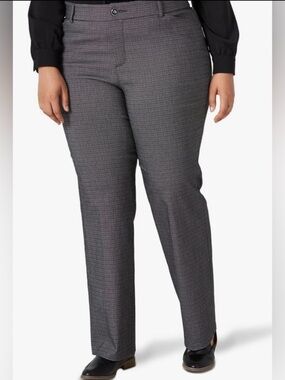 Lee Women's Gray Patterned Straight-Leg Trousers